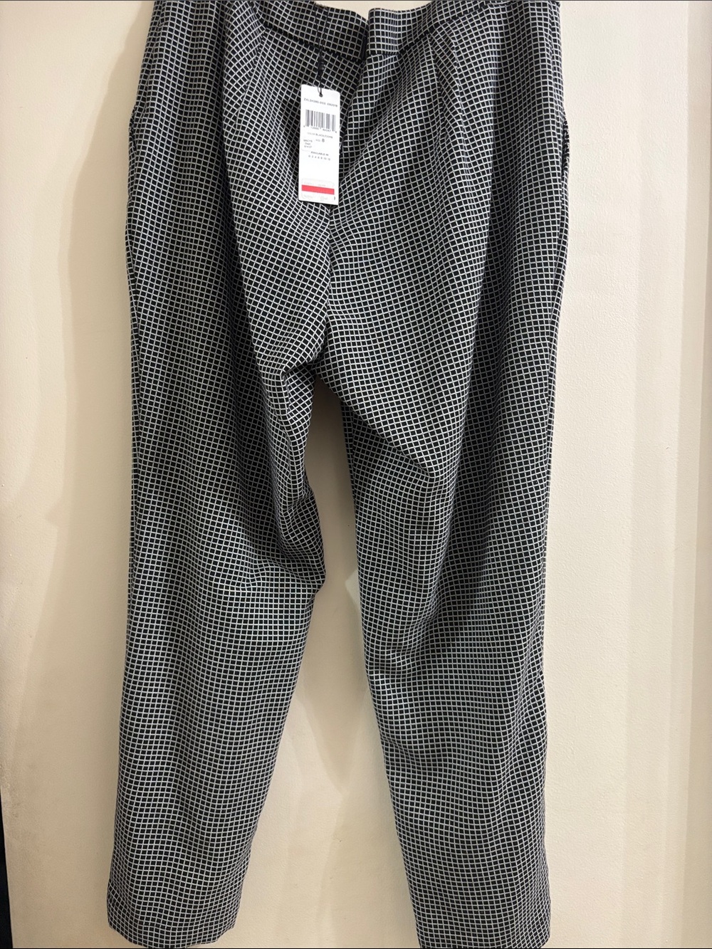 Women’s Black & White Grid Dress Pants